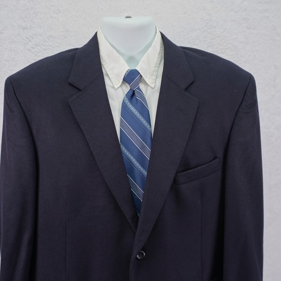 Jos‎ A Bank 100% Cashmere Blazer Blue 44S 2 Button
